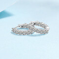 wholesale PT950 plated 925 sterling silver full-set moissanite circle earrings for women, exquisite high quality, ready for wholesale-0-2