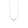 wholesale S925 Sterling Silver Antler Reindeer with You Diamond Pendant Necklace for Women, Fashionable and Luxurious Niche Design High-End Collarbone Chain-0-4