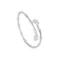 wholesale 999 Sterling Silver Lotus Bamboo Bracelet, Young Style Bamboo Symbolizing Peace Silver Bangle for Women, Gift for Girlfriend or Best Friend-0-4