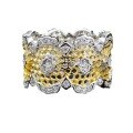 wholesale S925 gold-plated silver lace ring new wide band hollow mesh ring for women in European and American style-0-4