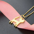 wholesale S925 Silver Gold Plated Minimalist Creative Drip Oil Stylish Cat Pendant Necklace for Women-0-2