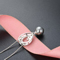 wholesale S925 Silver Small Fresh Popular Zircon Pendant, Korean and Japanese Style Pearl Collarbone Chain, Shell Pearl Teardrop Necklace for Women-0-2