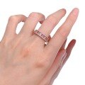 wholesale Rose Gold Plated S925 Sterling Silver Ring with Red Corundum and Multi-Color Gemstones,INS-0-4