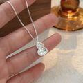 wholesale S925 Sterling Silver Crushed Ice Gourd Pendant Necklace for Women, Designed with a Sense of Forest Aesthetics, Light Luxury Collarbone Chain, High-End and Trendy-0-1