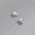 wholesale S925 Sterling Silver 550 Korean Version Heart-Shaped Collarbone Chain Ins Niche Design Sense Minimalist Versatile Polished Love Necklace for Women-0-1