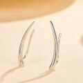 wholesale S925 Sterling Silver Gold-Plated Line Ear Cuffs for Cartilage, Fashionable Commute Minimalist Gentle Elegance-0-3