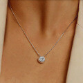 925 Silver Moissanite Round Bubble Necklace Women's Light Luxury Simple D Color-0-0