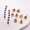 wholesale S925 silver gold-plated chain connector pendant bracelet bead DIY semi-finished new product with natural lapis lazuli accessories-0-0