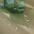 wholesale S925 Sterling Silver YH639 Korean-style Cross Anklet, Minimalist and Versatile for Women-0-0