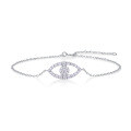 925 Sterling Silver Custom Simple Lady LOVE Bracelet with Moissanite, Non-Fading-0-13