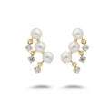 wholesale S925 Gold-Plated Japanese Light Luxury Freshwater Pearl Earrings with Tassel High-Carbon Diamond Dangling Earrings-0-4