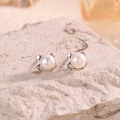 wholesale S925 metal new Korean style fresh and sweet minimalist freshwater pearl earrings for women, small and exquisite fashionable ear accessories wholesale-0-1