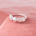 wholesale S925 Sterling Silver Fresh and Sweet Ins Style Niche Design Hollow Heart Teardrop Ring R02890-0-1
