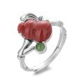 wholesale S925 Sterling Silver Creative Fresh Pastoral Style Bamboo Joint Gourd Shaped Ring Artistic Elegant Adjustable Index Finger Ring-0-6