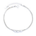 wholesale S925 Sterling Silver Korean Style Minimalist Snake Chain with Small Olive Beads Pendant Choker Necklace for Women-0-6