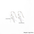 wholesale Metal: S925 Silver Cross Earrings for Women, Gothic Style Ear Hooks, Halloween Jewelry Gift-0-5