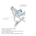 wholesale S925 Silver Designer High-End Natural Gemstone Ring, Bird Design with Natural Amethyst-0-0