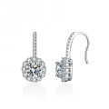 S925 Silver Moissanite Earrings, Luxury Round Setting, Factory Direct Wholesale-0-4