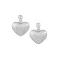 wholesale S925 Sterling Silver Brushed Matte Textured Heart Stud Earrings Women Minimalist Style Small Niche Ins Advanced Silver Earrings-0-5