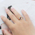 wholesale 925 Silver Classic Vintage Natural Garnet Fate Compass Ring for Women-0-3