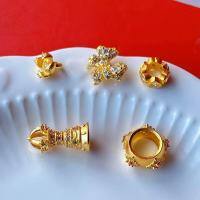wholesale S925 gold-plated double-row button accessories DIY bracelet necklace components running rings spacer beads handcrafted vajra-1# one