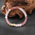 wholesale Stainless steel strawberry quartz pink quartz bead bracelet peach blossom love charm women's Valentine's Day gift-0-3