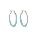wholesale S925 Sterling Silver Solid Irregular Circle Resin Drip Earrings for Women, Original and Unique INS Style Minimalist-0-4