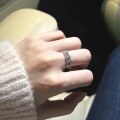 wholesale S925 Sterling Silver Lace-Trimmed Diamond Ring, Elegant, Unique, Delicate, Niche, High-End Stackable Closed Band for Women-0-4