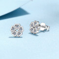 wholesale S925 Sterling Silver Moissanite Earrings, Small Fresh and Versatile Cute Floral Shape, Gift for Girlfriend-0-1