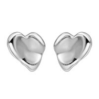 wholesale S925 Sterling Silver Japanese Minimalist Irregular Ins-Style Stud Earrings-Plain silver earrings 925 silver