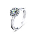 wholesale 925 Sterling Silver 1ct Zircon Ring for Women, Minimalist Luxury Small Niche High-end Emotion Couple Wedding Engagement Simulated Diamond Ring-0-10