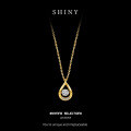 Sterling Silver Moving Teardrop Moissanite Necklace, Korean Style Wholesale-0-4