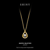 Sterling Silver Moving Teardrop Moissanite Necklace, Korean Style Wholesale-S925 sterling silver, 22K gold, and 50-point moissanite.