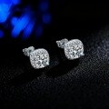 S925 Silver Moissanite Square Stud Earrings for Women-0-1