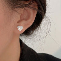 wholesale S925 Sterling Silver Ice Cube Love Earrings for Women, New Petite and Luxurious Sleep-Friendly Earrings-Gold model (pure silver)