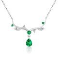 wholesale 925 Sterling Silver Necklace, High-End Versatile Zircon Jewelry for Women, Christmas Deer Antler Collarbone Chain Wholesale-0-0