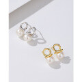 wholesale 925 Sterling Silver Freshwater Pearl Earrings for Women, Light Luxury High-end Elegant Minimalist Small Design New Earrings-0-0