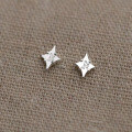 wholesale S925 Sterling Silver Minimalist Four-Pointed Star Stud Earrings, Ins Style Design, Elegant Women's Jewelry M04367-0-2
