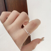 wholesale S925 Sterling Silver Fashion Geometric Spiral Twist Versatile Trendy Open Adjustable Ring for Women-1413QJ/approx. 1.5g Adjustable opening