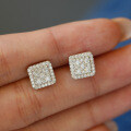 925 Sterling Silver Hip Hop American Style Moissanite D Color Earrings Unisex-0-4
