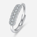 Sterling Silver Moissanite Ring, Women's Minimalist Elegant Daily Wear Versatile Design-0-2