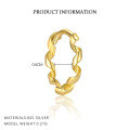 wholesale S925 Sterling Silver Round Twisted Line Minimalist French Style Small Trendy Ear Clasp-0-5
