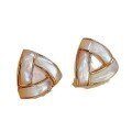 wholesale S925 Sterling Silver Red Elk All-Over White Shell Ear Studs Fashion Minimalist French Luxury Triangular Design Earrings for Women-0-4