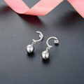 wholesale S925 Sterling Silver C Letter Fresh and Delicate Earrings, Korean-style Pearl-inlaid Studs, Minimalist and Unique Three-dimensional Dangle Earrings for Women-0-1
