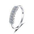 Sterling Silver Moissanite Ring, Women's Minimalist Elegant Daily Wear Versatile Design-0-4
