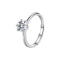 Metal Ring with Lab Certificate, Faux Moissanite, Ins Style, Student Minimalist Design-0-3