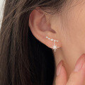 wholesale S925 Sterling Silver Eight-Pointed Star Ear Studs Women's New Trendy Design Minimalist Internet-Famous Elegant Earrings-0-1