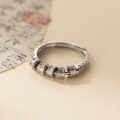 wholesale S925 Sterling Silver Korean Style Exquisite Minimalist Niche Design Zodiac Arabesque Pattern Ring R02771-0-2