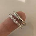 wholesale S925 Sterling Silver Minimalist Versatile Romantic Couple's Proposal Stackable Ring Full Circle Row of Diamonds Ring for Men and Women with Diamond Accents-0-1
