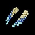 wholesale 925 Silver Gold-plated Earrings with High Carbon Diamonds, Vanjia Gold Foil Beads, Lapis Lazuli, Fashion Jewelry, Versatile Women's Earrings-0-3